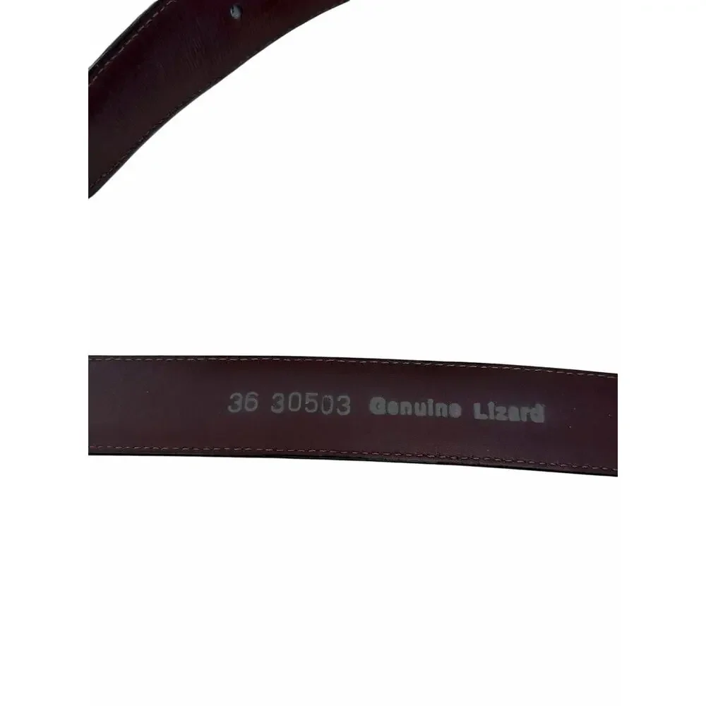 Brighton Genuine Lizard Belt Women’s 36 Black 30503 Gold Buckle Classic